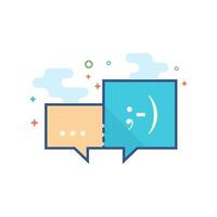 Chatting icon flat color style vector illustration