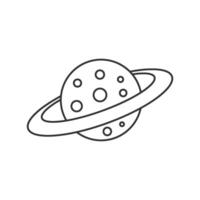 planeta Saturno icono en Delgado contorno estilo vector