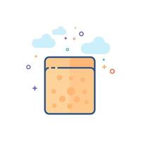 Sponge cleaning icon flat color style vector illustration