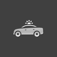 la seguridad coche icono en metálico gris color estilo.raza reunión controlar vector