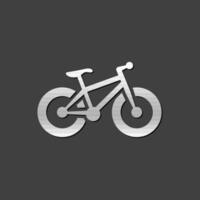 Fat tire bicycle icon in metallic grey color style.Sport transportation explore vector