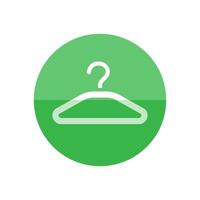 Clothes hanger icon in flat color circle style. Laundry household vector