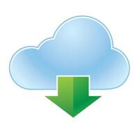 nube icono con flechas en color. informática datos almacenamiento vector