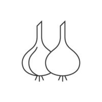 Garlic icon in thin outline style vector