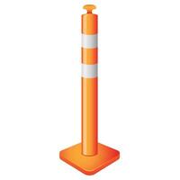 Traffic cone icon in color. Road construction warning vector