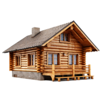 AI generated Log cabin isolated on transparent background png