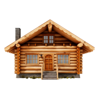 AI generated Log cabin isolated on transparent background png