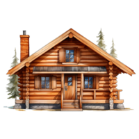 AI generated Log cabin isolated on transparent background png