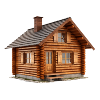 AI generated Log cabin isolated on transparent background png