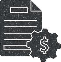 Document dollar icon vector illustration in stamp style