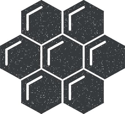 honeycomb icon vector illustration in stamp style