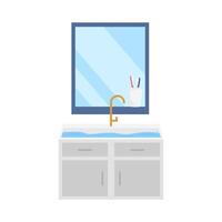 sink miror with tooth brush illustration vector