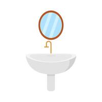 agua lavabo con miror ilustración vector