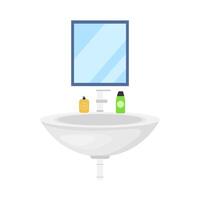 soap in water sink with miror illustration vector