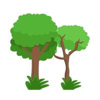 tree with grass illustration vector