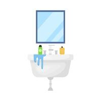 soap in water sink with miror illustration vector