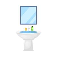 jabón en agua lavabo con miror ilustración vector