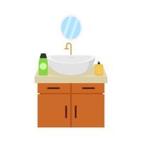 soap in water sink with miror illustration vector