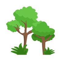 tree with grass illustration vector