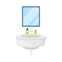 jabón en agua lavabo con miror ilustración vector