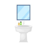 jabón en agua lavabo con miror ilustración vector