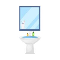 soap with toothbrush in water sink illustration vector
