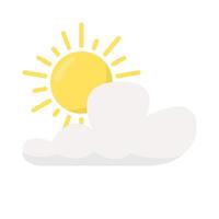 sun summer with cloud illustration vector