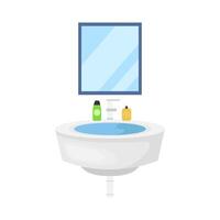 jabón en agua lavabo con miror ilustración vector