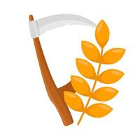 sickle with wheat illustration vector