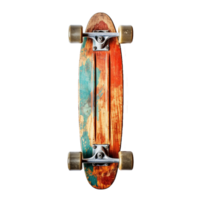 AI generated Skateboard made of wood png isolated on transparent background