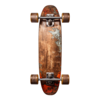 AI generated Skateboard made of wood png isolated on transparent background