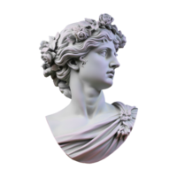 AI generated Gypsum statue plaster copy isolated on transparent background png