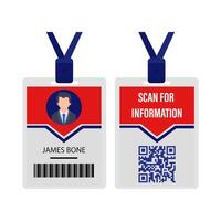 id card lanyard with code qr illustration vector