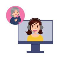 call center serve customers illustration vector