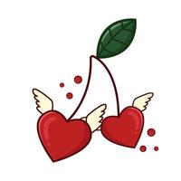 love cherry wing illustration vector