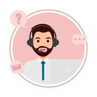 call center answer customer questions illustration vector