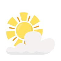 sun summer with cloud illustration vector