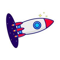 rocket fly illustration vector