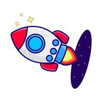 rocket fly illustration vector