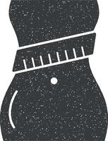 cuerpo dieta metro icono vector ilustración en sello estilo