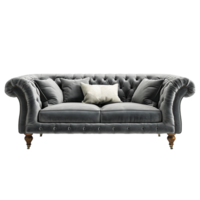 AI generated Gray sofa png isolated on transparent background