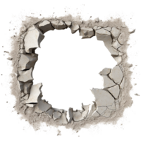 AI generated Hole in concrete isolated on transparent background png