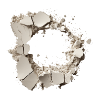 AI generated Hole in concrete isolated on transparent background png
