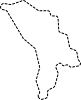 dash line drawing of moldova map. png