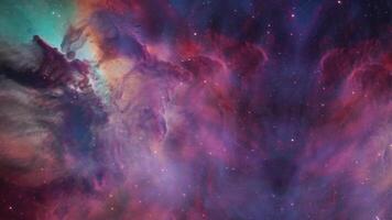 Flight through space nebula video