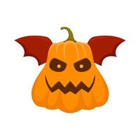 pumpkin halloween bat illustration vector