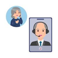 call center serve customers illustration vector