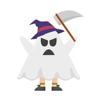 ghost costume with ax illustration vector