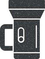 Light, flashlight icon vector illustration in stamp style