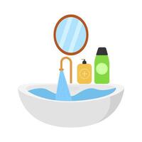 soap in water sink with miror illustration vector